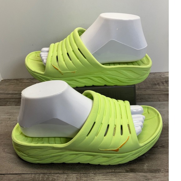 Hoka One One Shoes - Hoka One One Ora Recovery Slide 2 Lime Green Neon Womens Size 8 Sandals